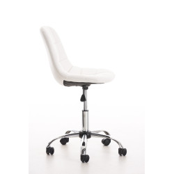 Fauteuil de bureau Emil en cuir artificiel blanc