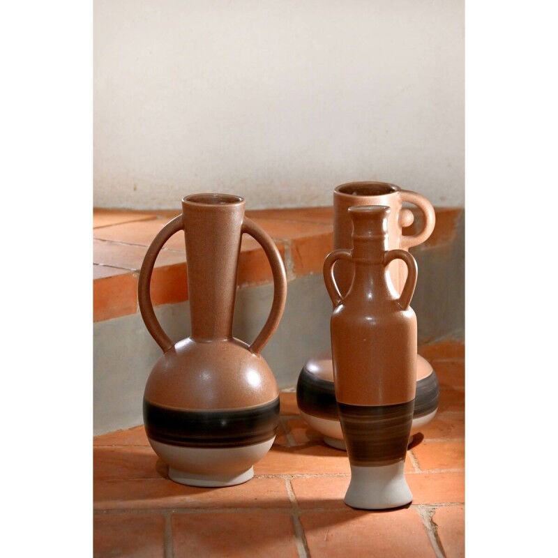 Vase DKD Home Decor Blanc Gris Terre cuite Porcelaine 9,6 x 9 x 28,6 cm 9,6 x 9 x 29 cm (3 Unités)