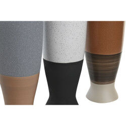 Vase DKD Home Decor Blanc Gris Terre cuite Porcelaine 9,6 x 9 x 28,6 cm 9,6 x 9 x 29 cm (3 Unités)