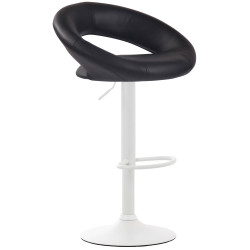 Lot de 2 tabourets de bar Olinda, simili cuir, blanc/noir