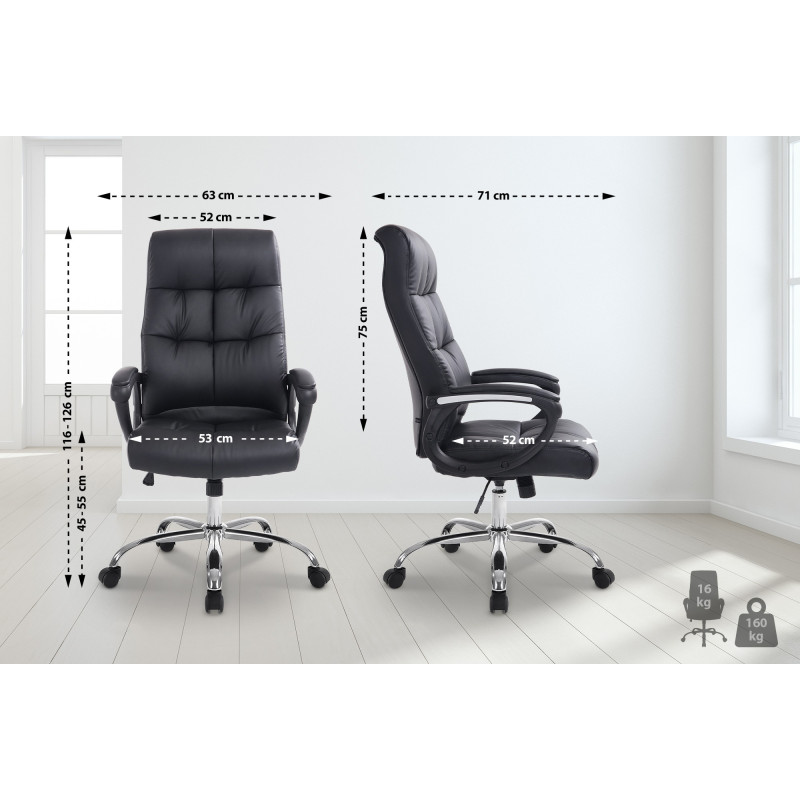 Fauteuil de bureau Poséidon noire