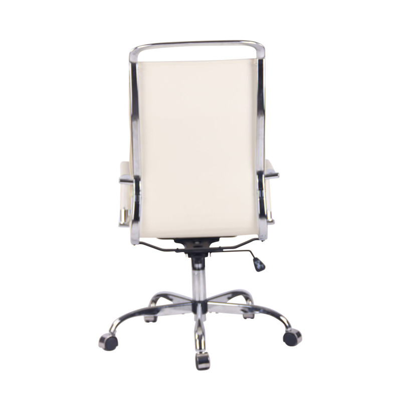 Fauteuil de bureau Bedford en cuir artificiel crème