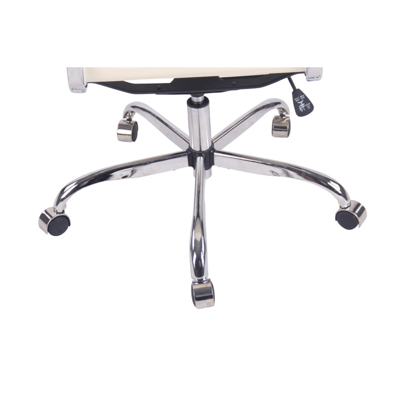 Fauteuil de bureau Bedford en cuir artificiel crème