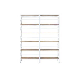 Étagère Home ESPRIT Blanc Naturel Métal Bois de manguier 180 x 35 x 220 cm