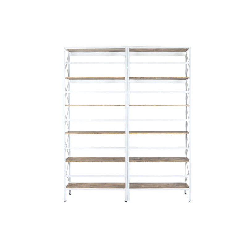 Étagère Home ESPRIT Blanc Naturel Métal Bois de manguier 180 x 35 x 220 cm