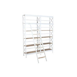 Étagère Home ESPRIT Blanc Naturel Métal Bois de manguier 180 x 35 x 220 cm