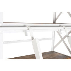 Étagère Home ESPRIT Blanc Naturel Métal Bois de manguier 180 x 35 x 220 cm