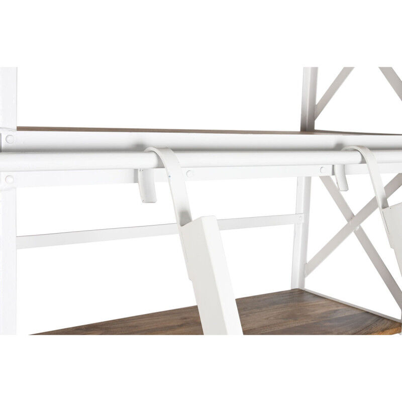 Étagère Home ESPRIT Blanc Naturel Métal Bois de manguier 180 x 35 x 220 cm
