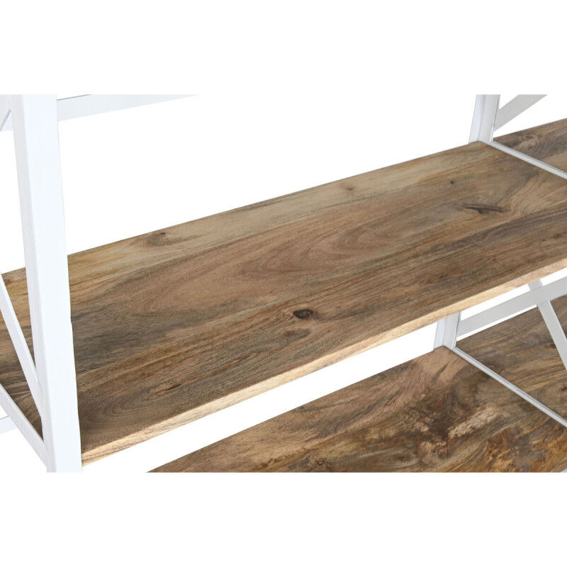 Étagère Home ESPRIT Blanc Naturel Métal Bois de manguier 180 x 35 x 220 cm