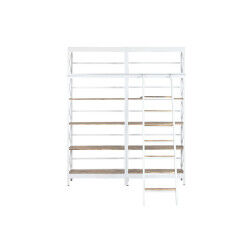 Étagère Home ESPRIT Blanc Naturel Métal Bois de manguier 180 x 35 x 220 cm