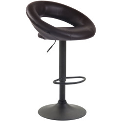 Lot de 2 tabourets de bar Olinda simili cuir noir marron