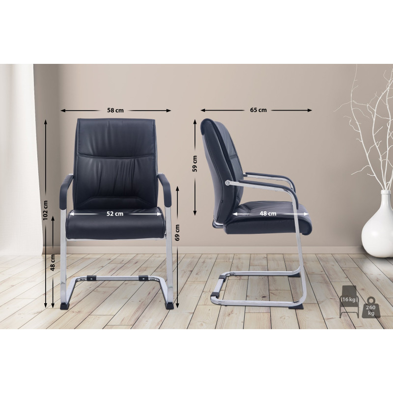 Sedia XL Anubis in similpelle nero