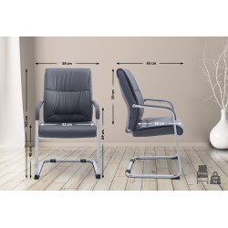 Silla De Conferencia Anubis en polipiel Gris