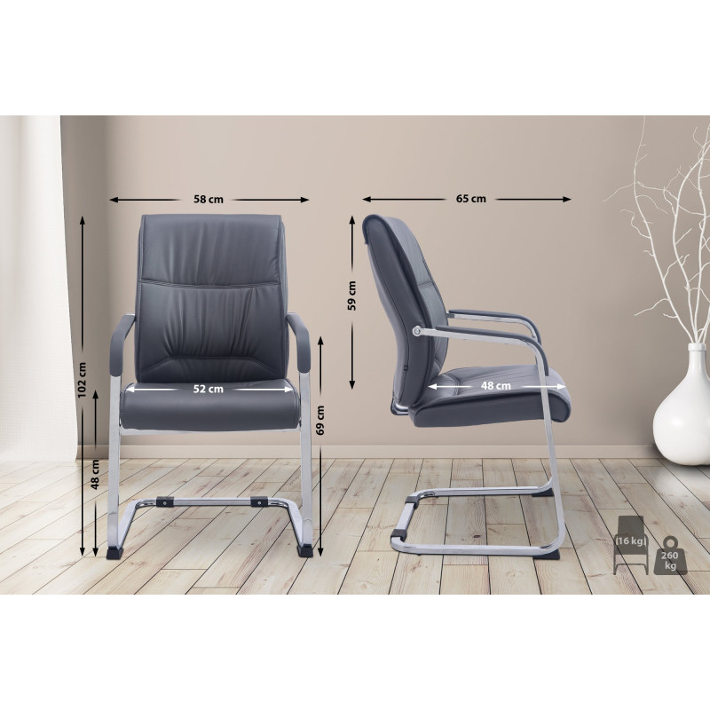 Sedia XL Anubis in similpelle grigio