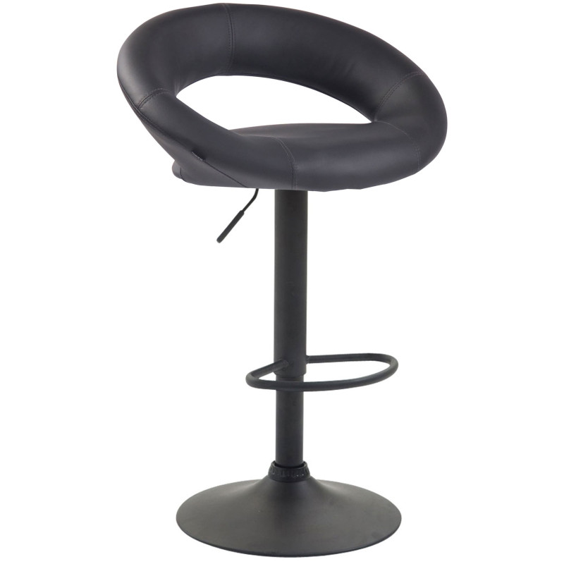 Lot de 2 tabourets de bar Olinda simili cuir noir gris