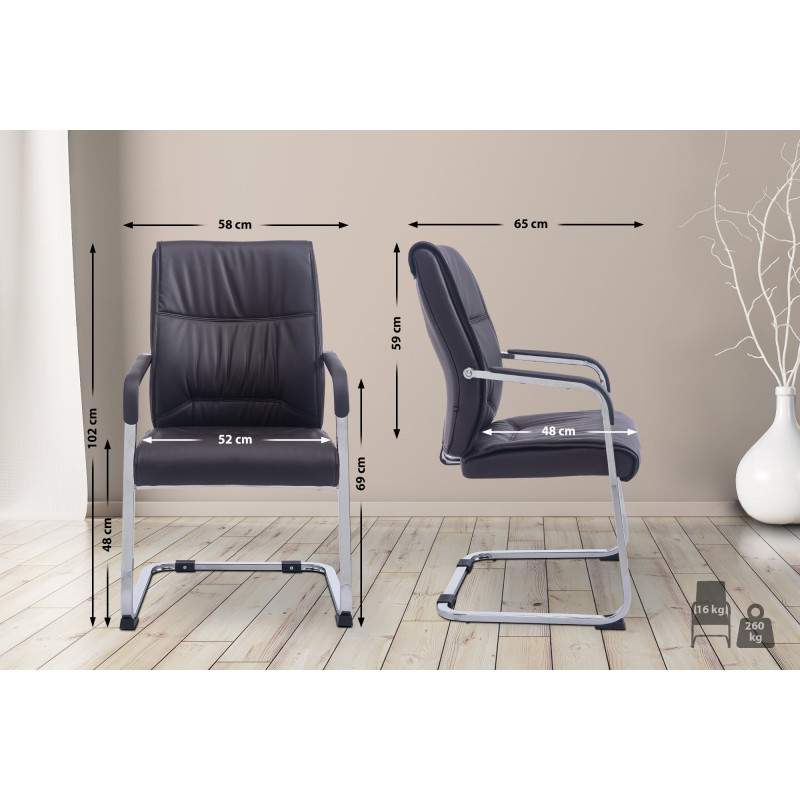 Sedia XL Anubis in similpelle marrone