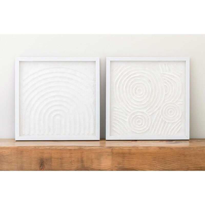 Cadre Home ESPRIT Blanc Naturel Scandinave 35 x 2 x 35 cm