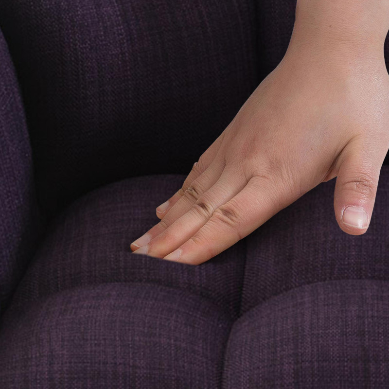 Tabouret de bar en tissu Damaso avec structure à 4 pieds, violet