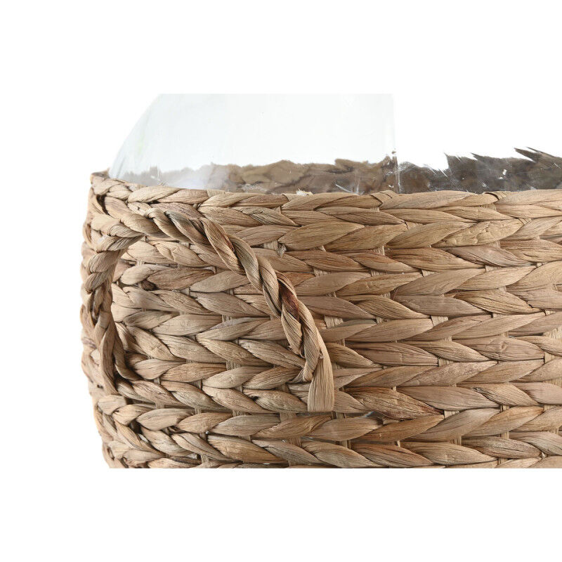 Vase Home ESPRIT Transparent Marron Clair Verre Naturel 37 x 37 x 55 cm