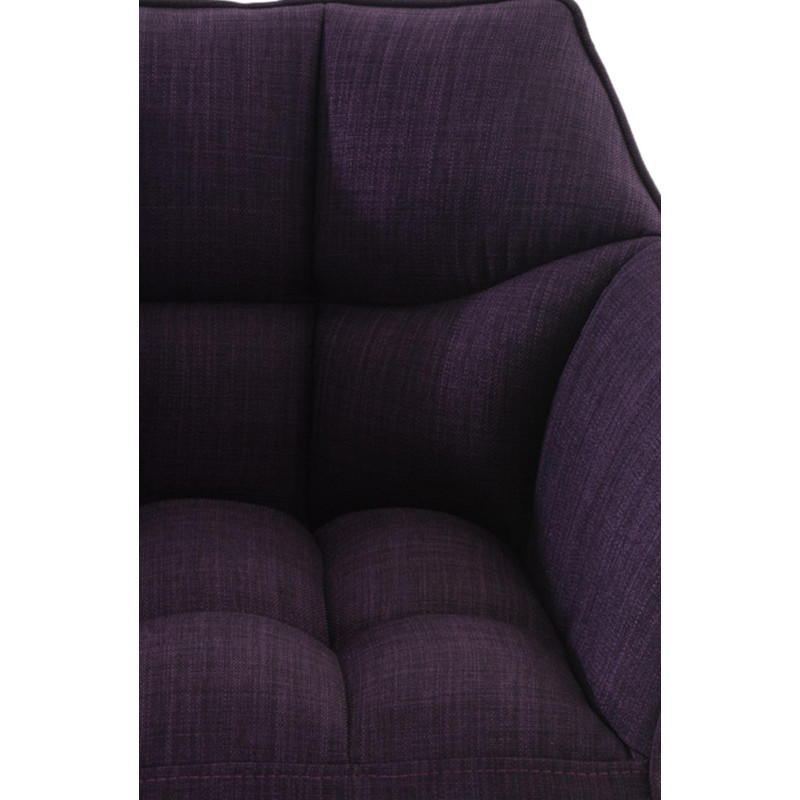 Tabouret de bar en tissu Damaso avec structure à 4 pieds, violet