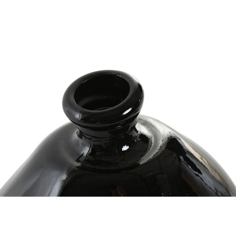 Vase Home ESPRIT Noir Cristal recyclé 31 x 31 x 32 cm