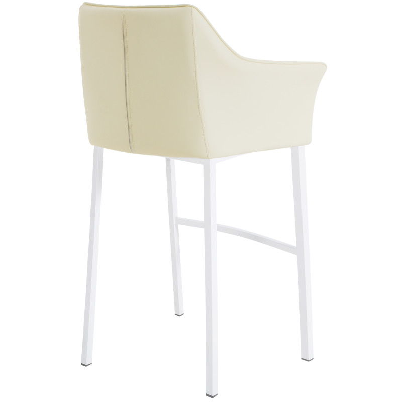 Tabouret de bar Damaso avec structure à 4 pieds, crème