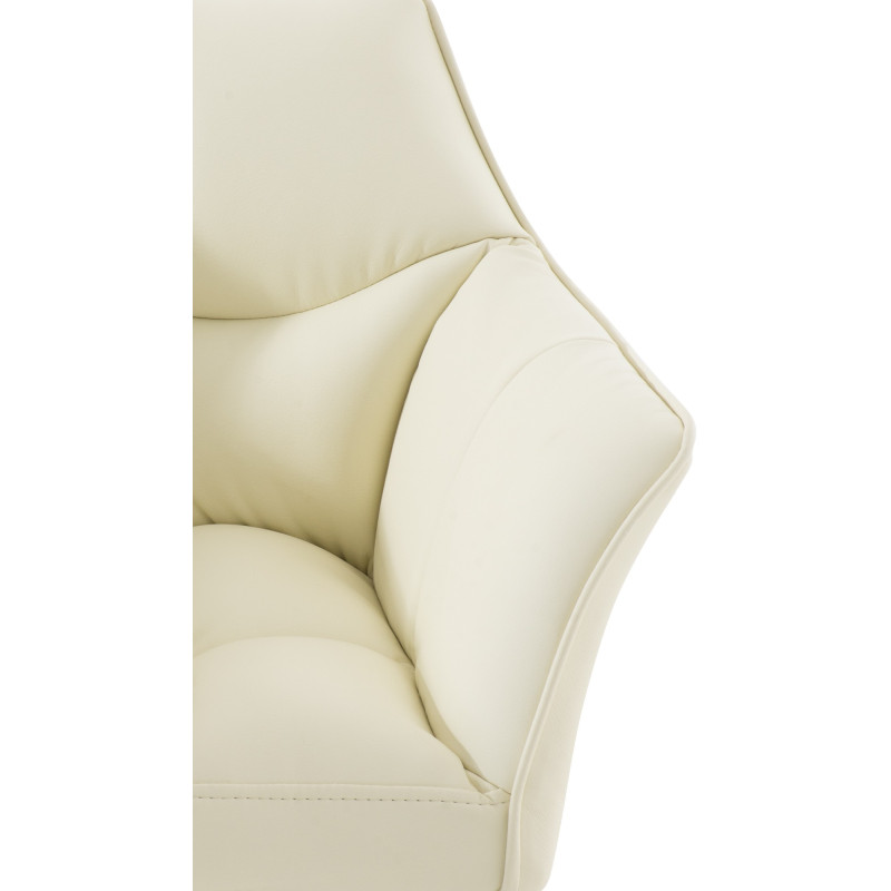Tabouret de bar Damaso avec structure à 4 pieds, crème