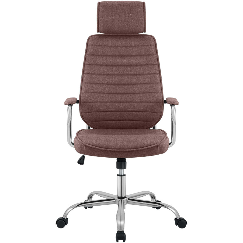 Chaise de bureau Rako, tissu marron