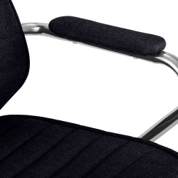 Fauteuil de bureau Rako en tissu noir
