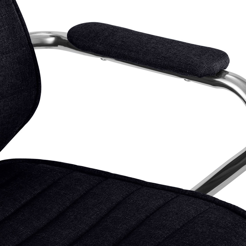 Fauteuil de bureau Rako en tissu noir