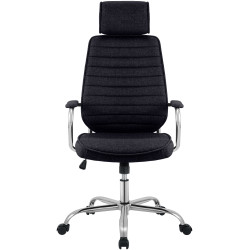 Fauteuil de bureau Rako en tissu noir