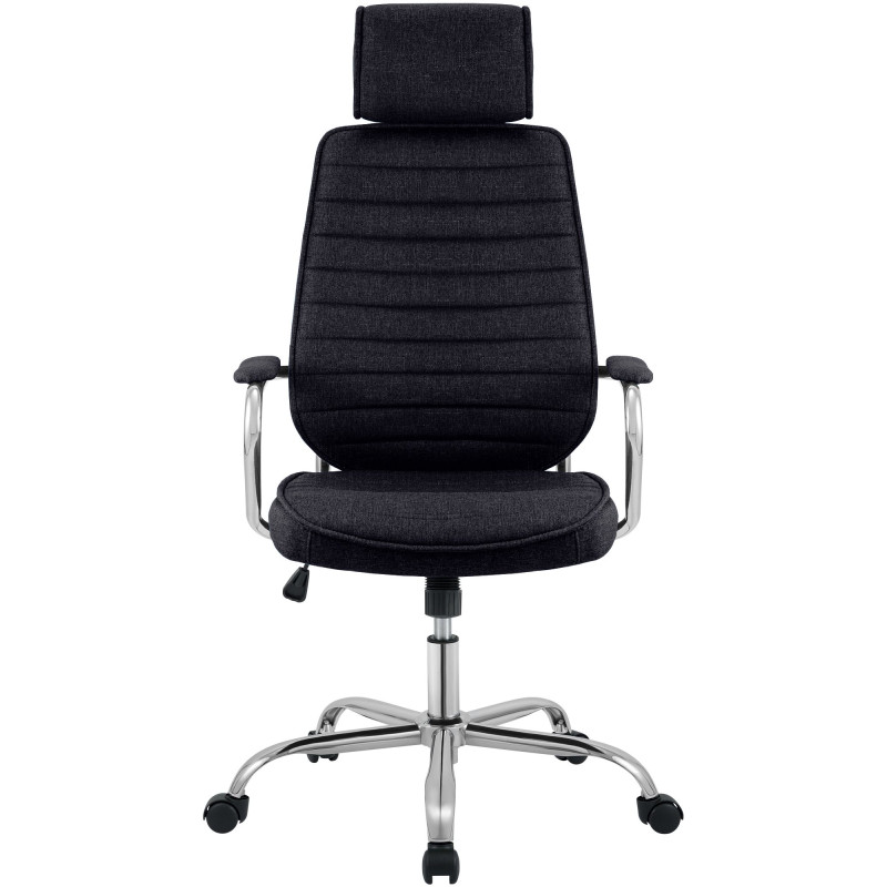 Fauteuil de bureau Rako en tissu noir