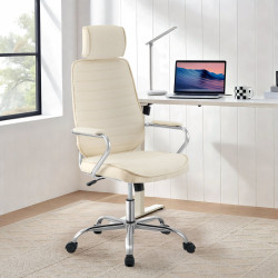 Fauteuil de bureau Rako tissu crème