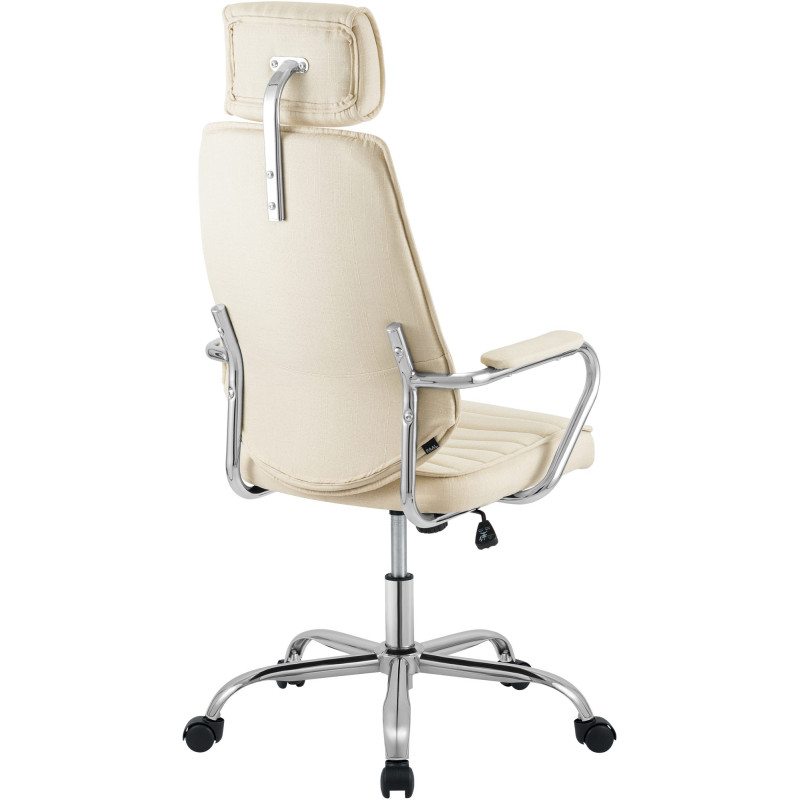 Fauteuil de bureau Rako tissu crème