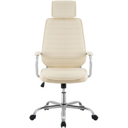 Fauteuil de bureau Rako tissu crème