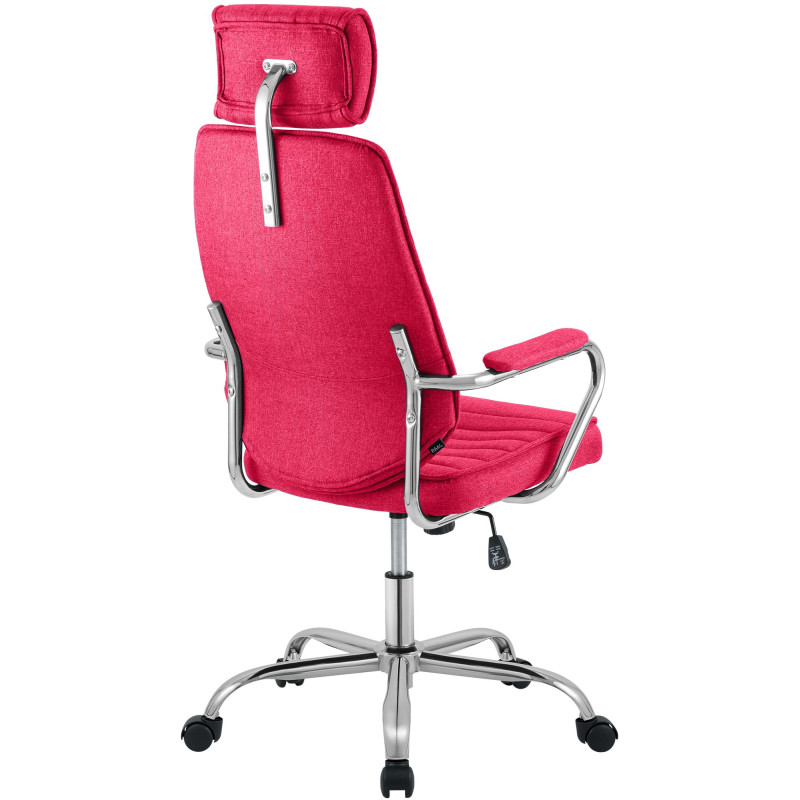 Fauteuil de bureau Rako en tissu rouge