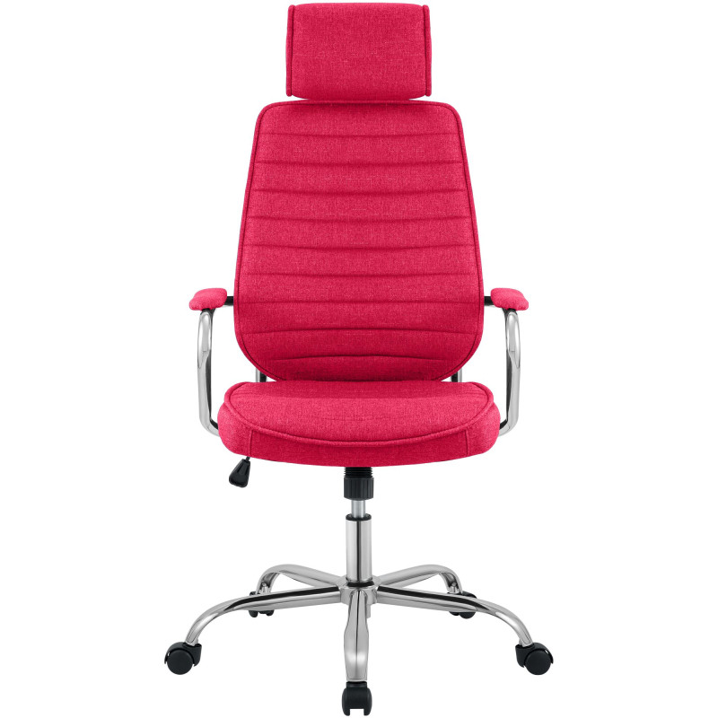 Chaise de bureau Rako, tissu rouge