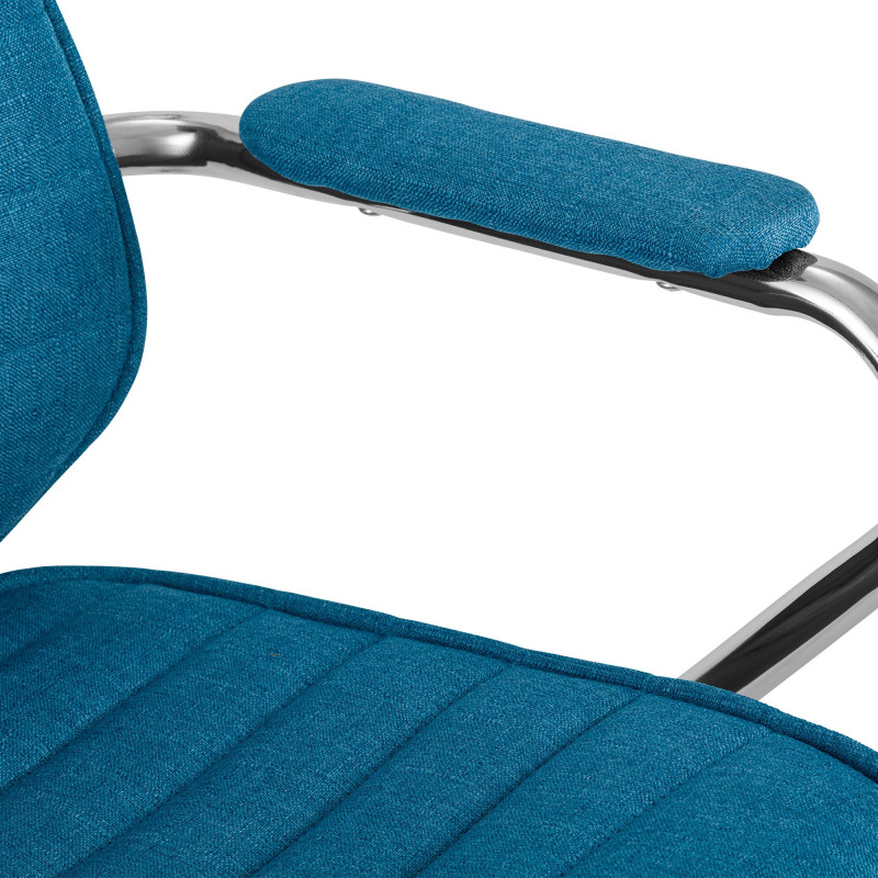 Fauteuil de bureau Rako en tissu bleu