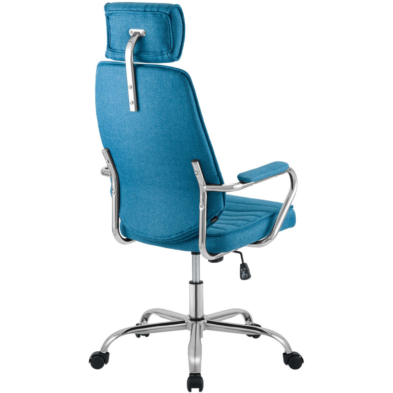 Fauteuil de bureau Rako en tissu bleu