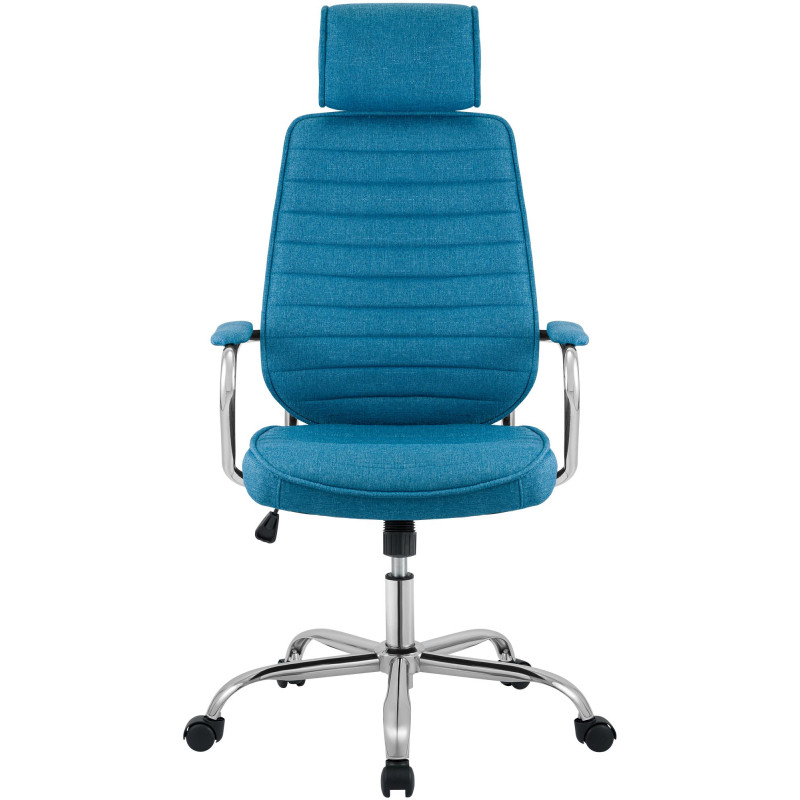 Fauteuil de bureau Rako en tissu bleu