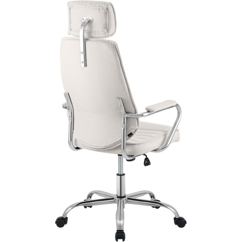 Fauteuil de bureau Rako en tissu beige