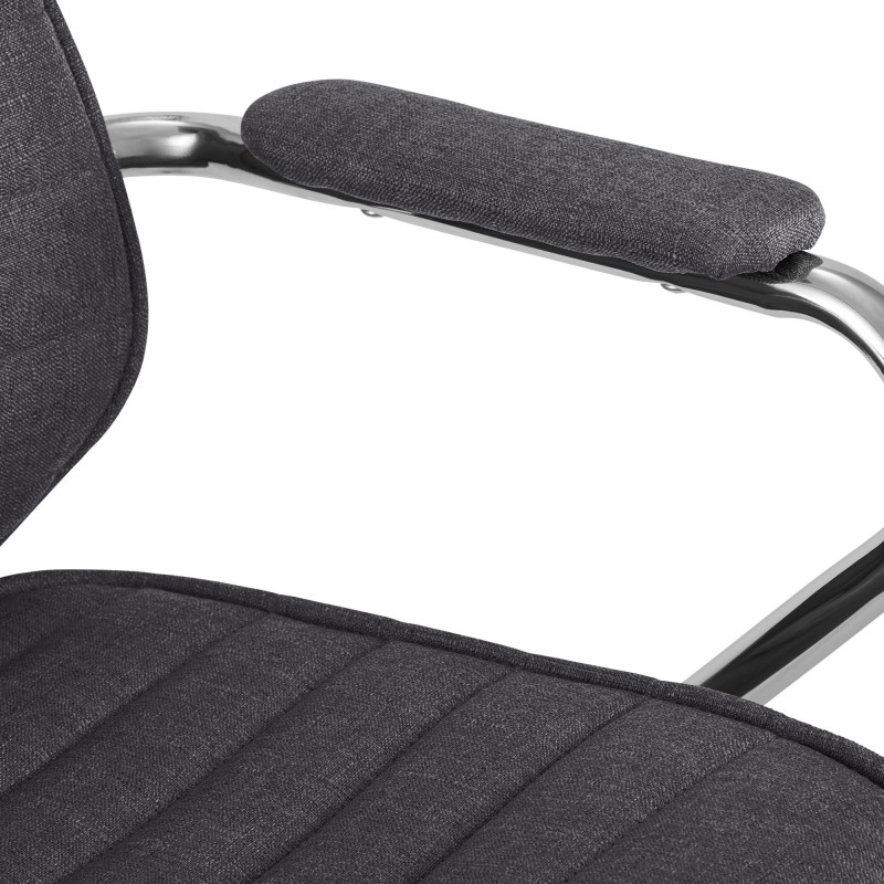 Chaise de bureau Rako, tissu gris foncé