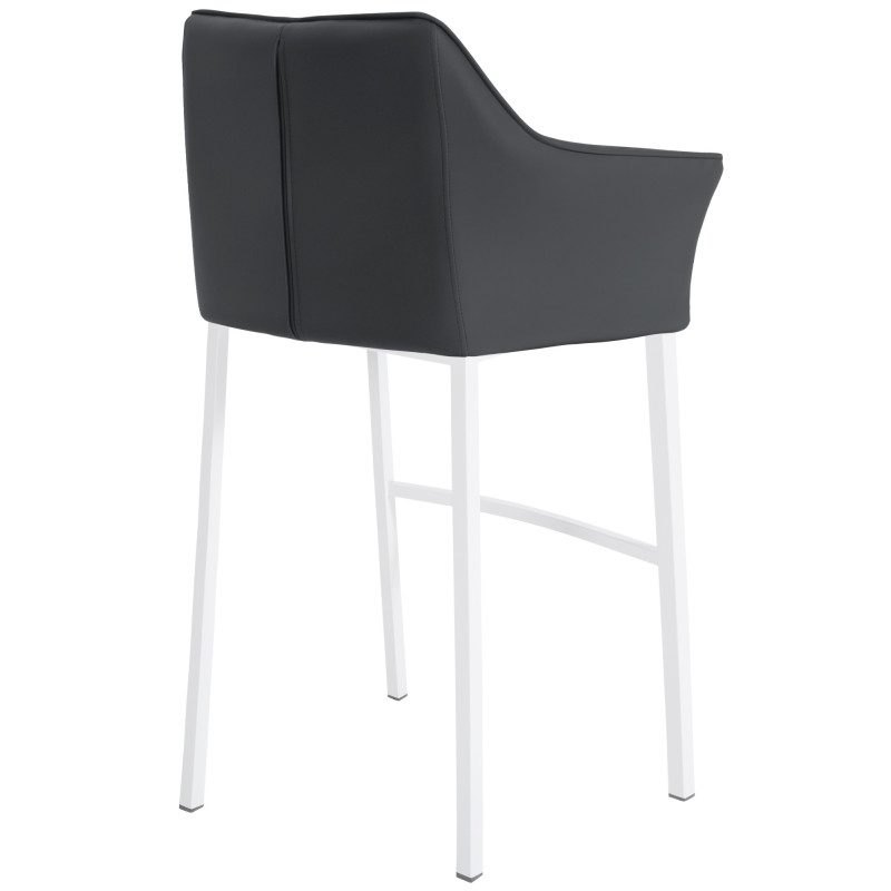 Tabouret de bar Damaso avec structure à 4 pieds, gris