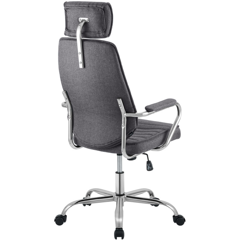 Fauteuil de bureau Rako en tissu gris foncé