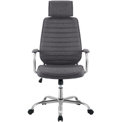 Fauteuil de bureau Rako en tissu gris foncé