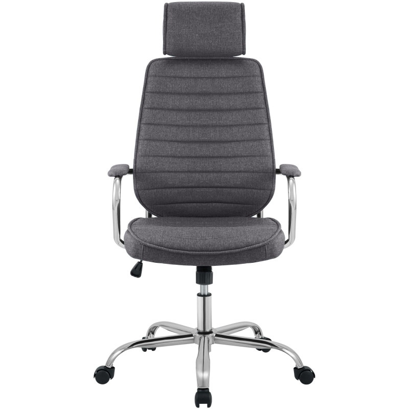 Chaise de bureau Rako, tissu gris foncé