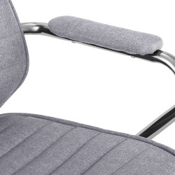Fauteuil de bureau Rako en tissu gris clair