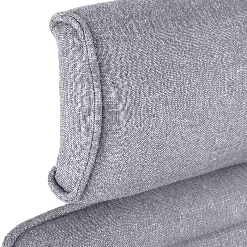 Fauteuil de bureau Rako en tissu gris clair