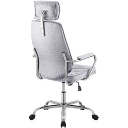Fauteuil de bureau Rako en tissu gris clair