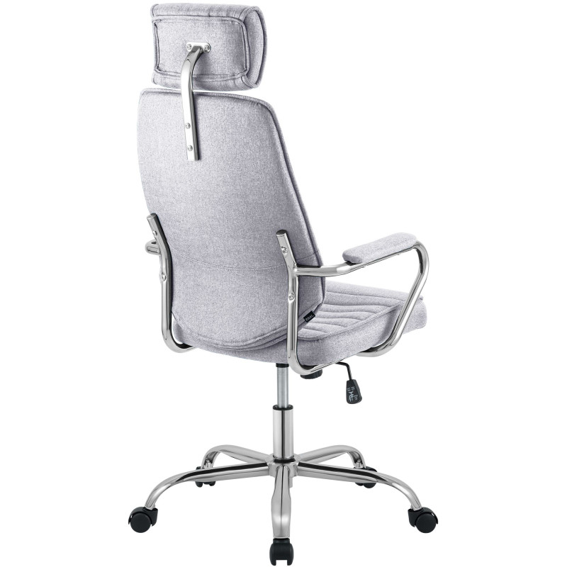 Chaise de bureau Rako, tissu gris clair